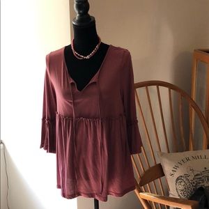 Cotton Boho Mauve Blouse